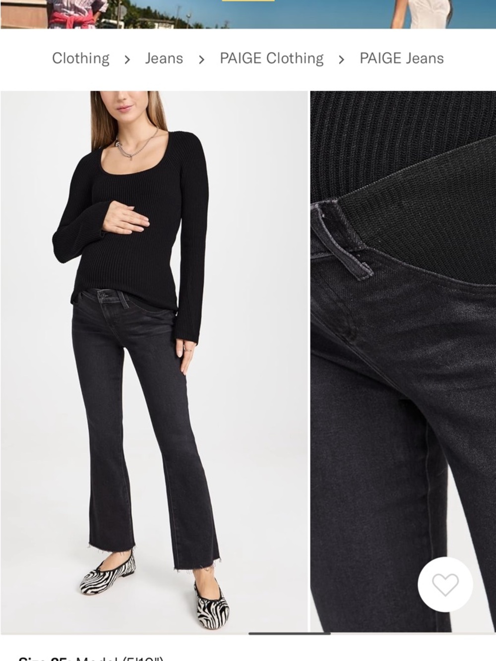 PAIGE Claudine Maternity Jeans with Raw Hem - Picture 4 of 5